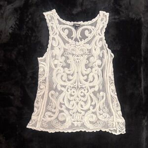 Express White Lace Tank Top